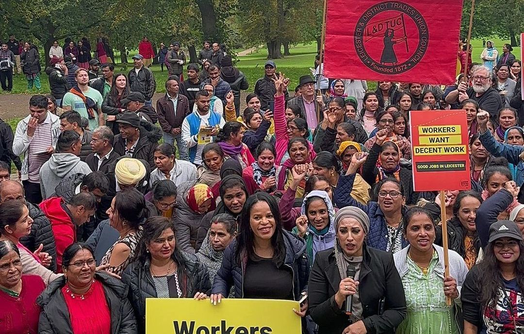 ATMF attended a rally organised by Labour Behind the Label for good jobs for the garment workers took place in Leicester in October 2023..